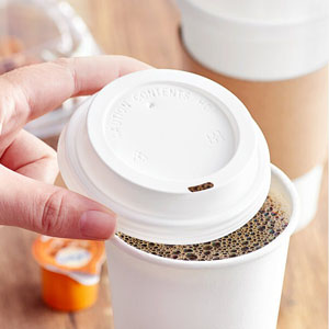 10/20oz White - Sip Cup Lids - Polystyrene Lids - 100x Per Pack